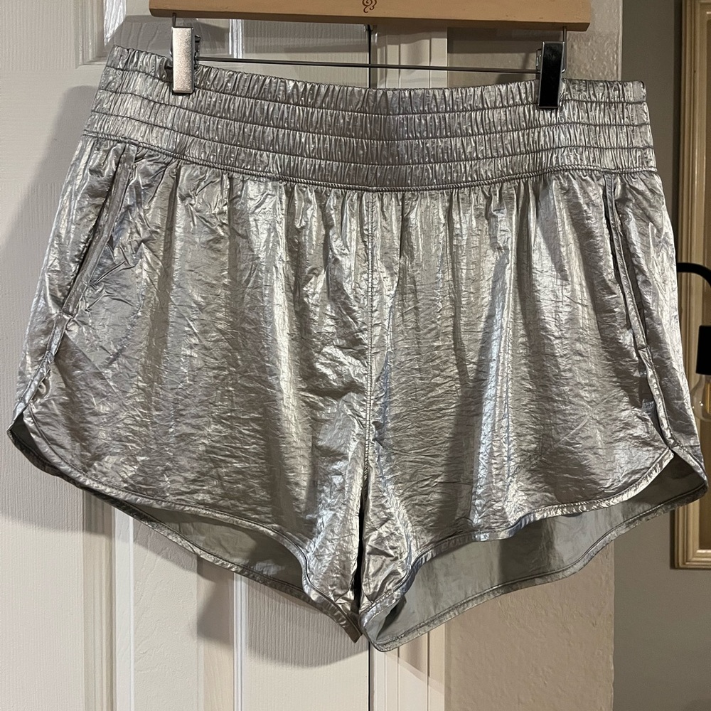 GAP Silver Athletic Shorts with Elastic Waistband
